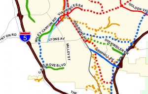 ovov-bikeway Even when built-out, the OVOV bikeway plan has no east-west routes in Newhall