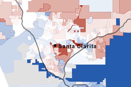 obamamccain Obama vs McCain by Precinct. Blue = Obama, Red = McCain