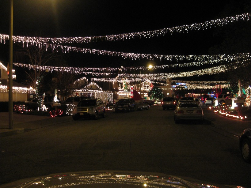 Lights strung across the street at Wakefield